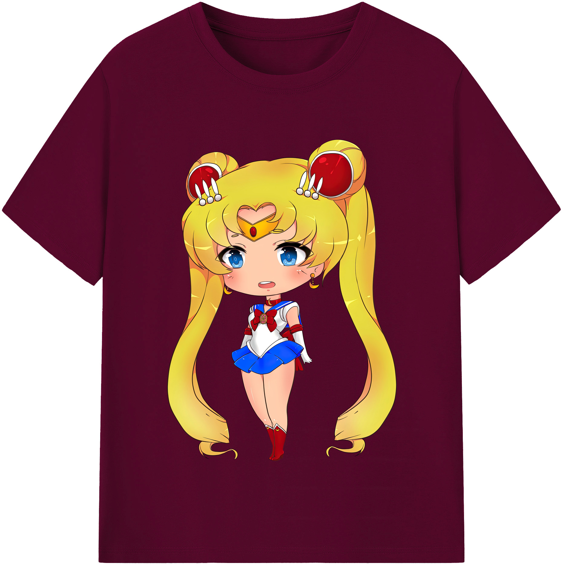 （画像用） 美少女戦士セーラームーン 月野 うさぎ つきの うさぎ Sailor Moon Tsukino Usagi レディースカジュアルプリントTシャツ（綿100％）